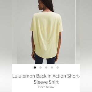 Lululemon Women’s Back in Action Short-Sleeve Shirt
Finch Yellow Size 12